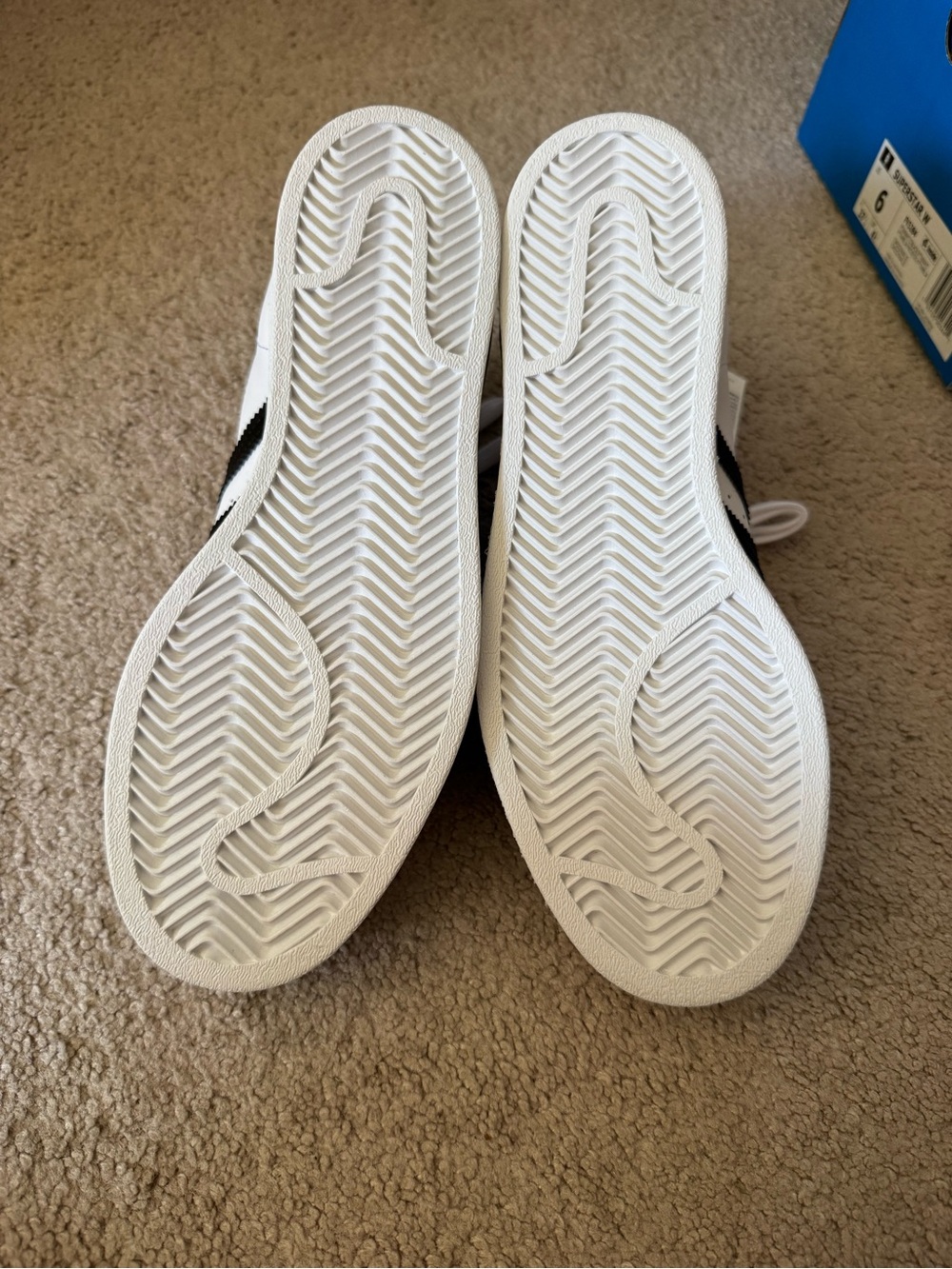 adidas women Superstar foundation Sneakers - White & Black with Gold Logo - Picture 7 of 11
